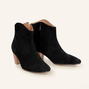 Isabel Marant Dicker Black Suede Ankle Boots 40
